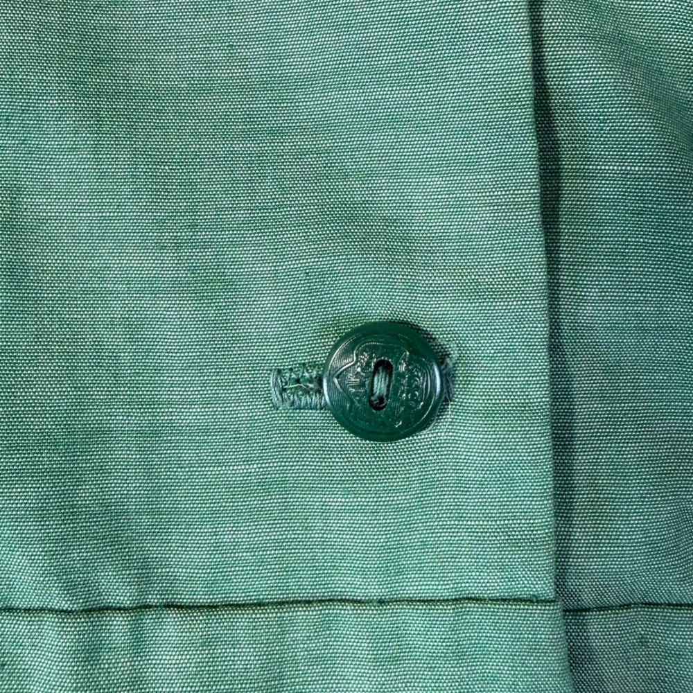 Vtg Girl Scouts U.S.A. Uniform Dress Girls Green Button Front Patch Retro SEE - Picture 5 of 9